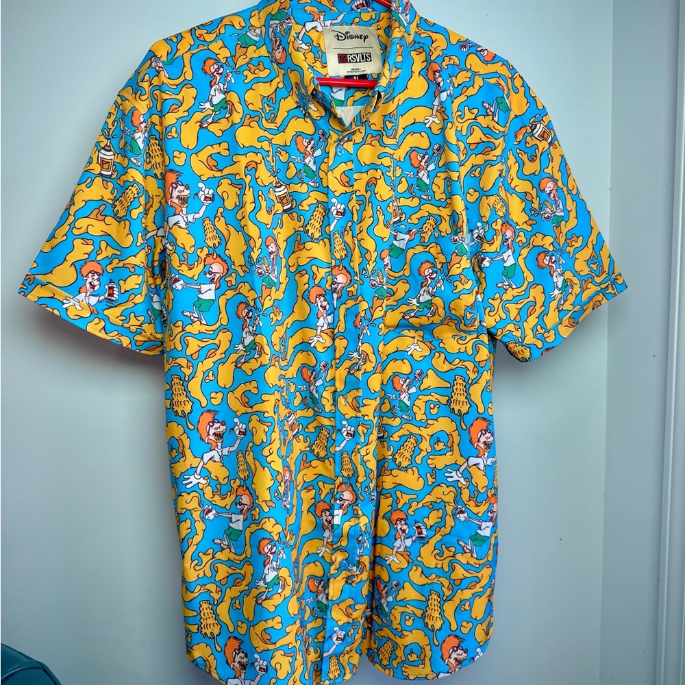 RSVLTS Goofy Movie Blue and Yellow Casual Shirt